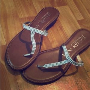 Italian Shoemakers Gold Rhinestone Sandals